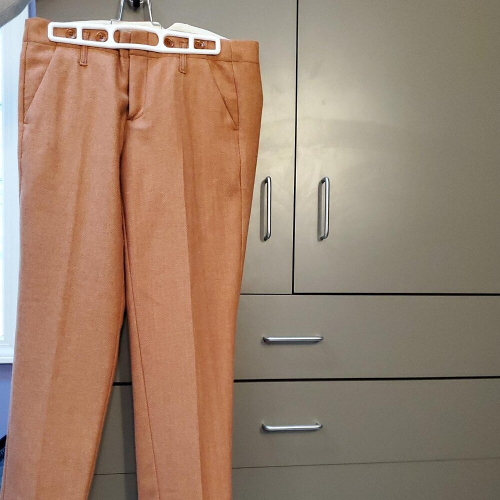Anthropologie Paper Bag Fully Lined Herringbone Cropped Trouser Size 4